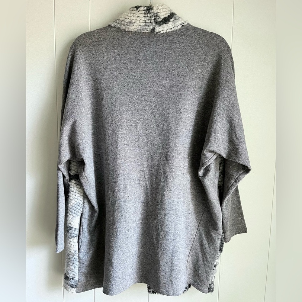 Anthropologie Dolan Nuage Open Mixed Knit Grey Beige Wool Mohair Cardigan Sz M - Picture 3 of 11
